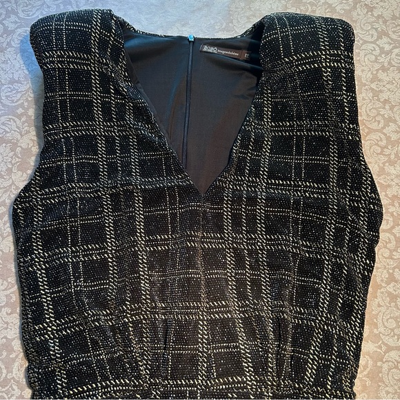 BO.BO Bourgeois Boheme ~Gold Metallic Plaid Bodysuit - Picture 11 of 13